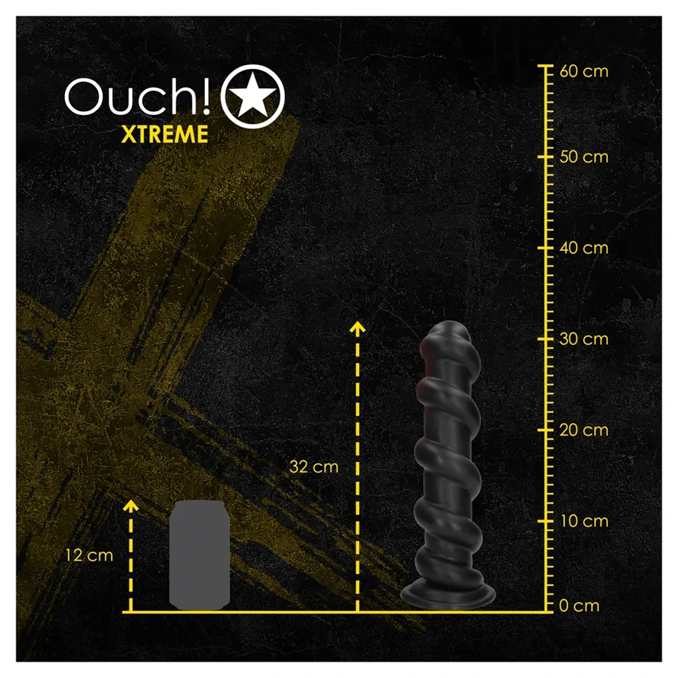 Ouch! Hole Driller - óriás anál plug (fekete) - 31,5 cm