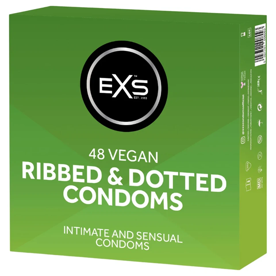 EXS Ribbed & Dotted - bordázott, pontozott óvszer (48 db)