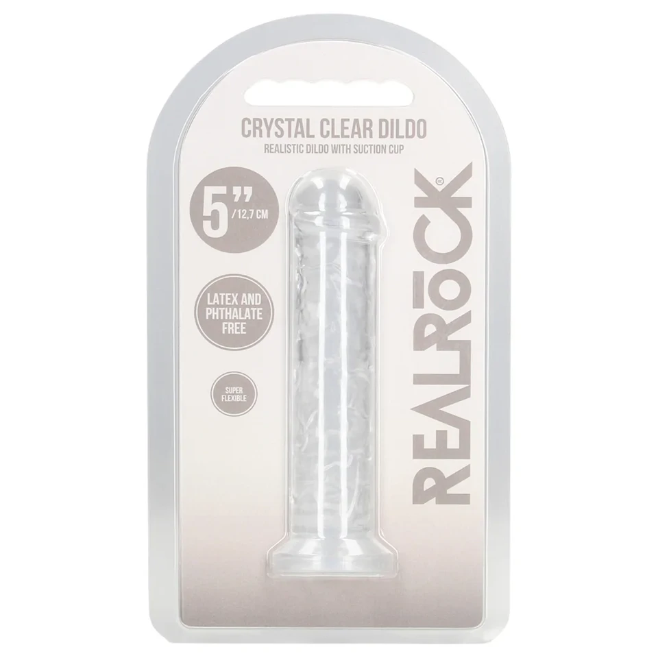 RealRock - élethű dildó tapadókoronggal (átlátszó) - 12,7 cm