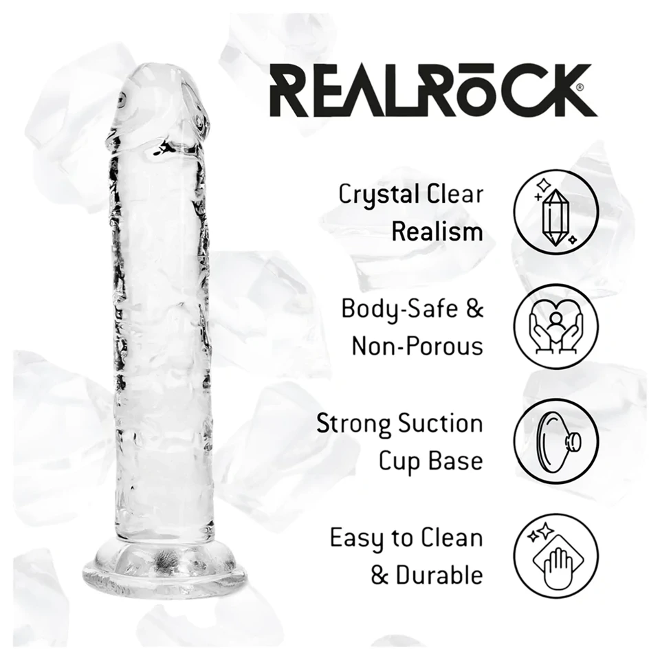 RealRock - élethű dildó tapadókoronggal (átlátszó) - 12,7 cm