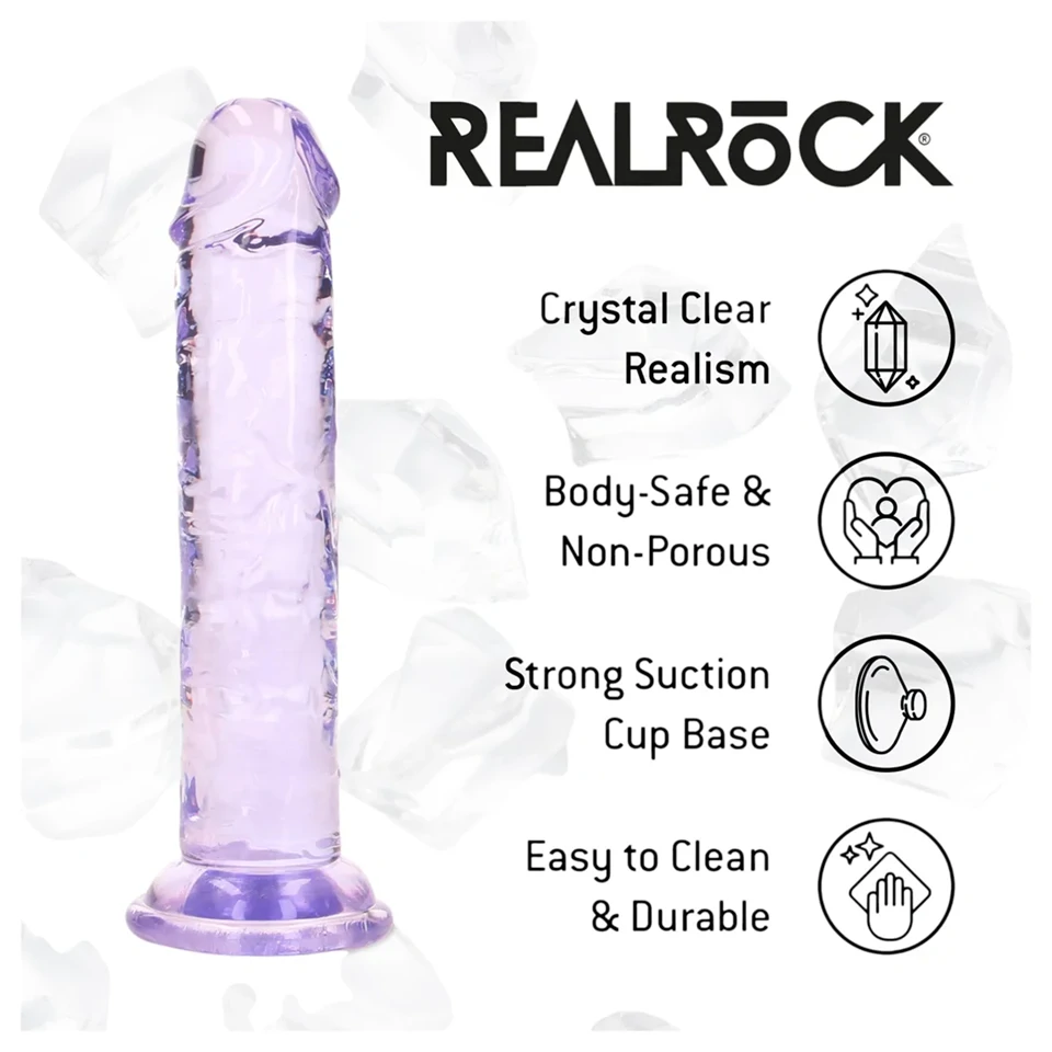 RealRock - élethű dildó tapadókoronggal (lila) - 12,7 cm