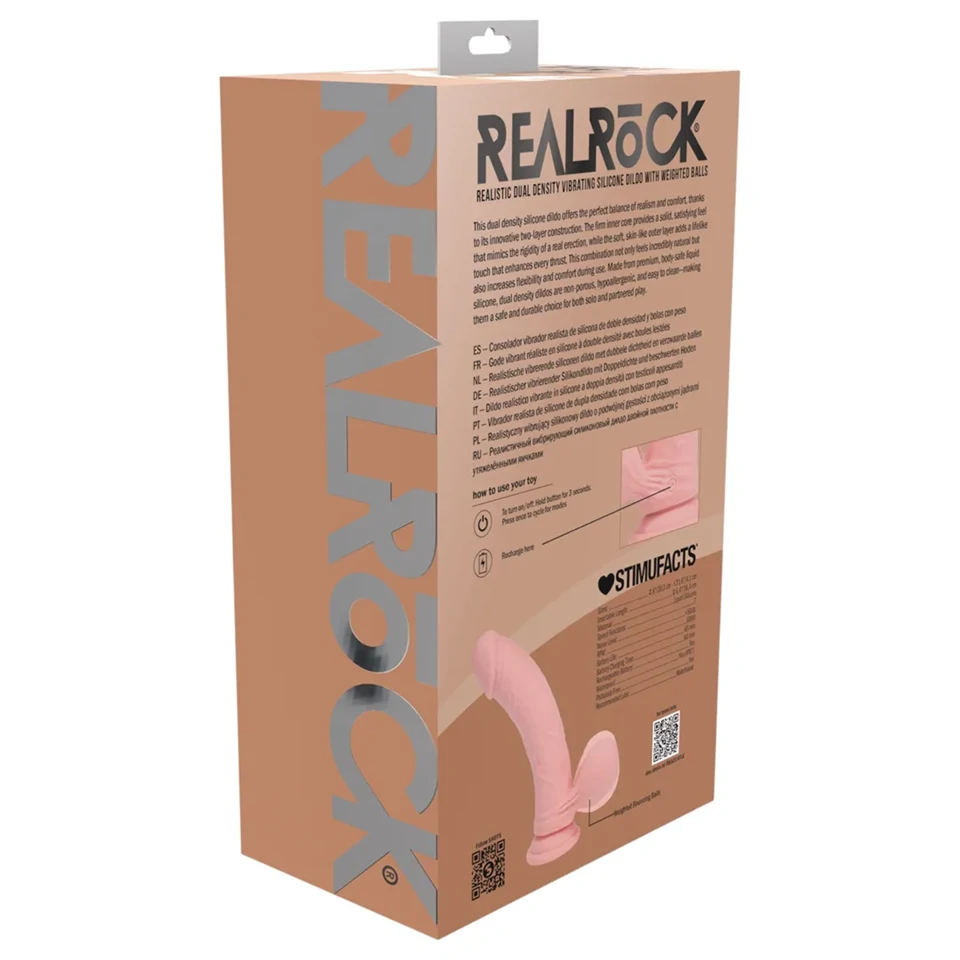 RealRock - dupla sűrűségű élethű vibrátor (testszínű) - 20 cm