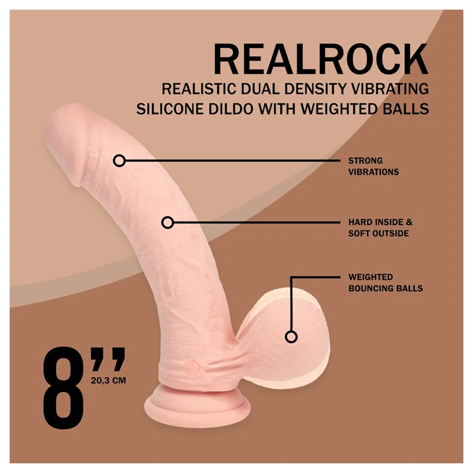 RealRock - dupla sűrűségű élethű vibrátor (testszínű) - 20 cm