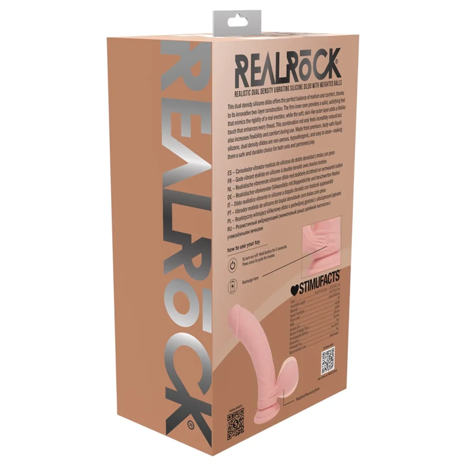 RealRock - dupla sűrűségű élethű vibrátor (testszínű) - 18 cm