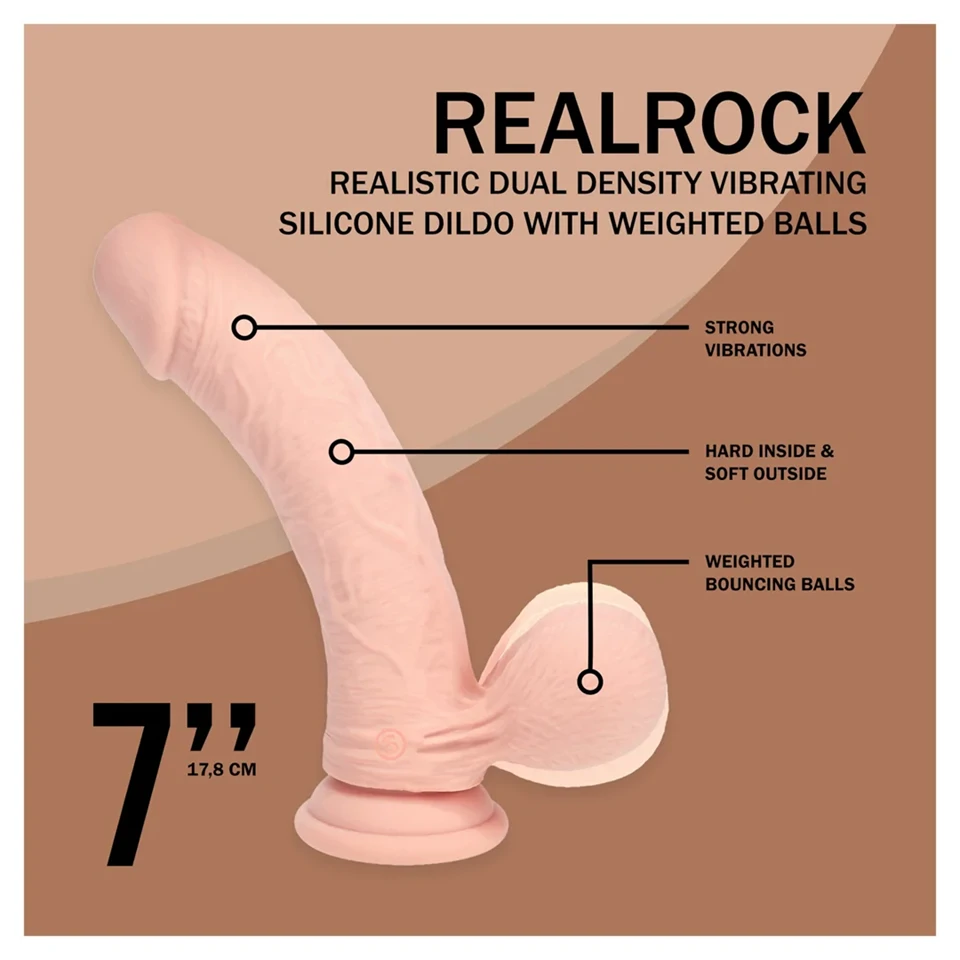 RealRock - dupla sűrűségű élethű vibrátor (testszínű) - 18 cm