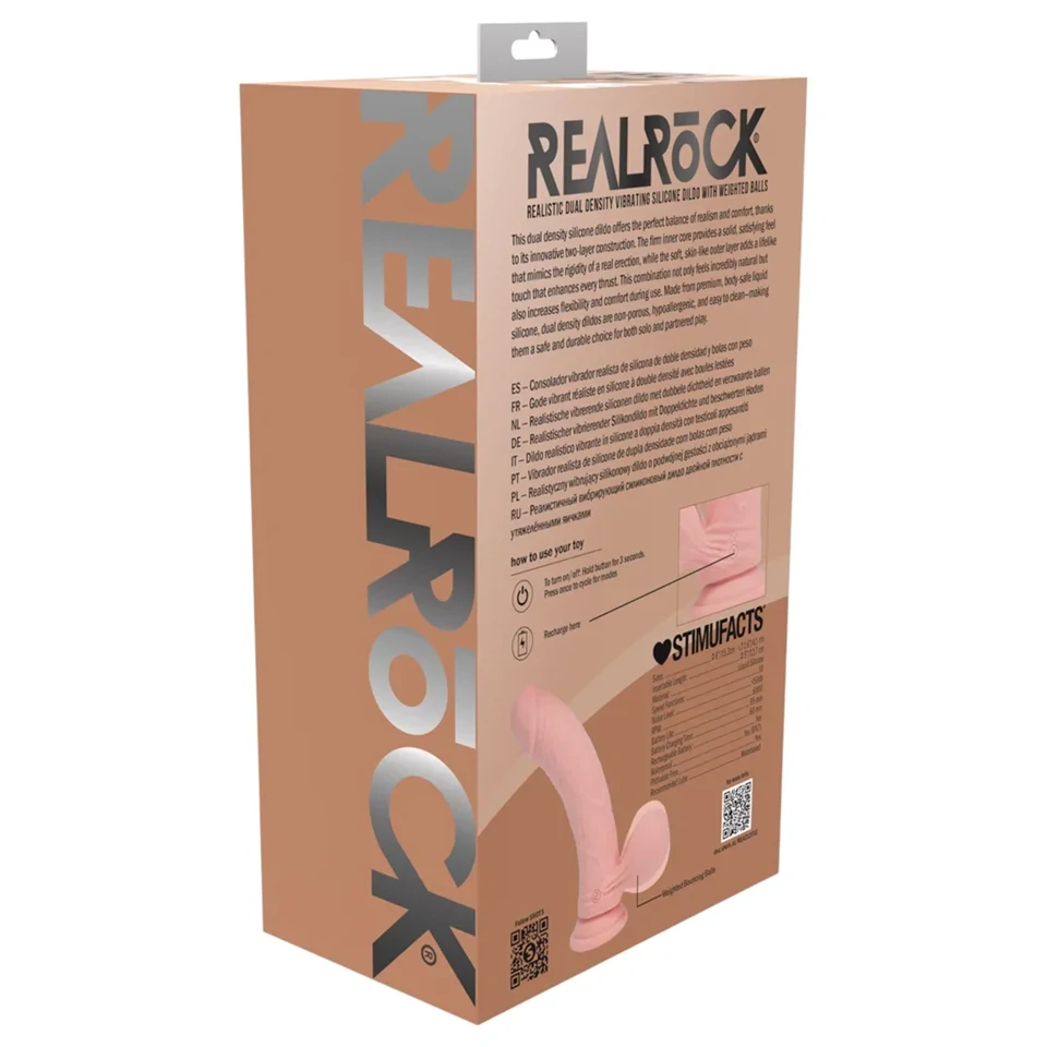 RealRock - dupla sűrűségű élethű vibrátor (testszínű) - 15 cm