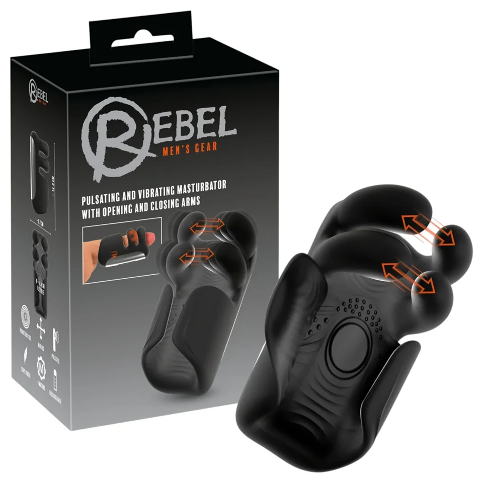 Rebel - lüktető, vibrációs maszturbátor (fekete)