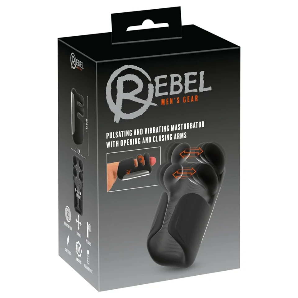 Rebel - lüktető, vibrációs maszturbátor (fekete)