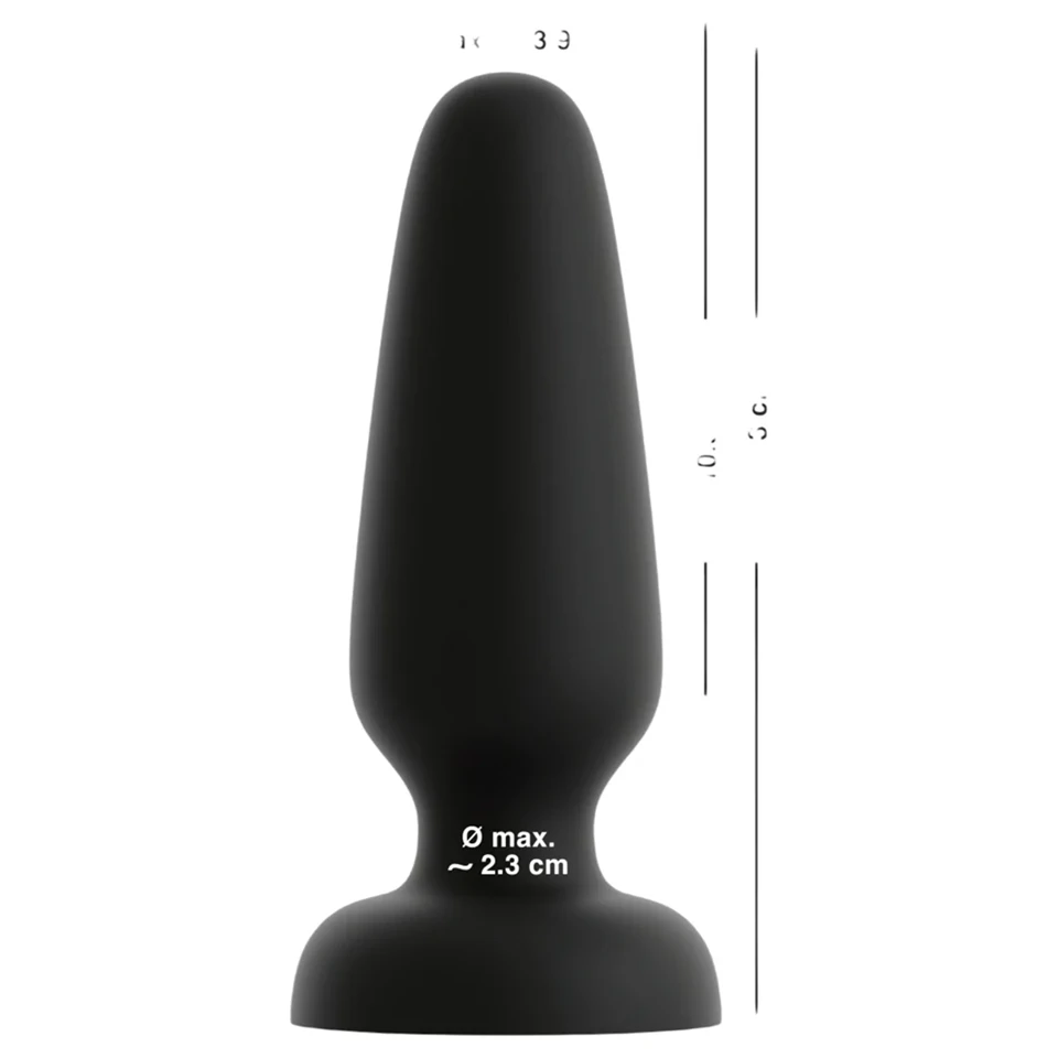 Black Velvets - tapadókorongos szilikon anál plug (fekete) - L