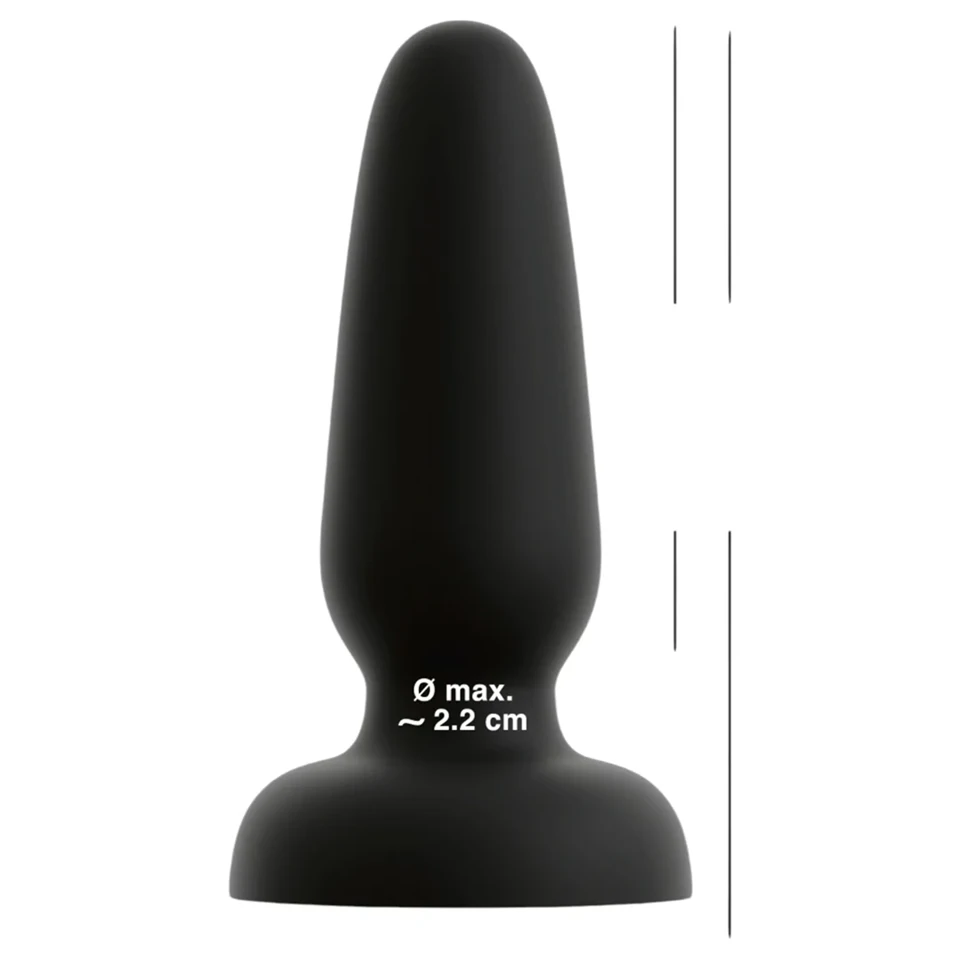 Black Velvets - tapadókorongos szilikon anál plug (fekete) - S