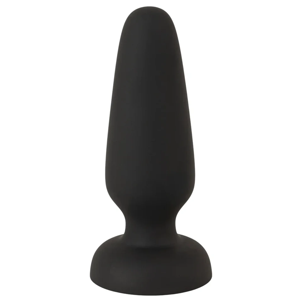 Black Velvets - tapadókorongos szilikon anál plug (fekete) - S