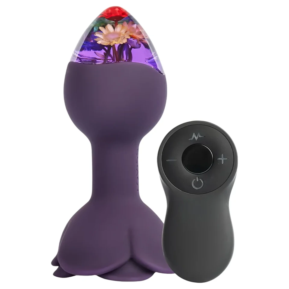 LOVISS Flower - távirányítós anál vibrátor (lila)