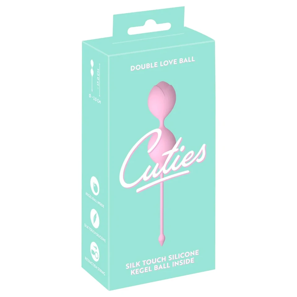 Cuties - duplagolyós szilikon gésagolyó (rózsaszín)
