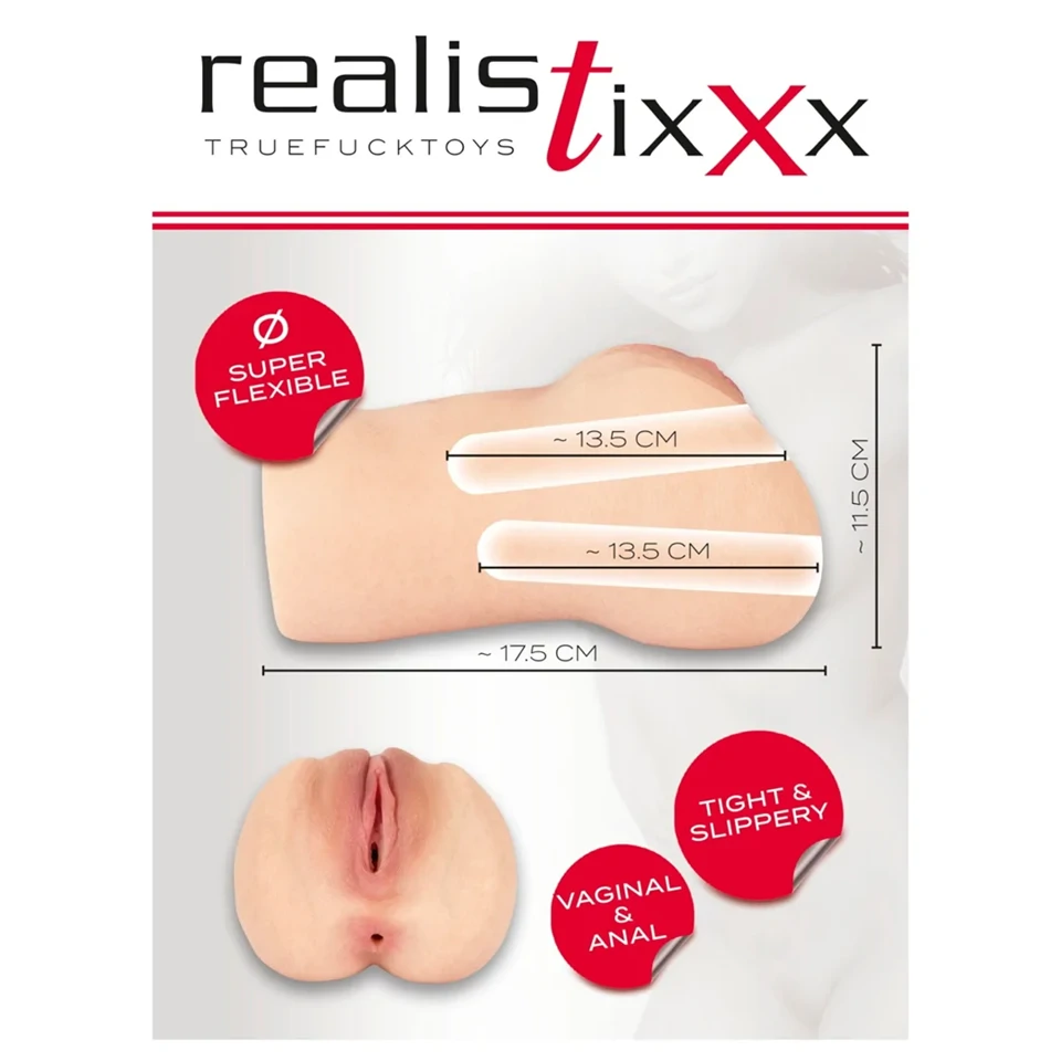 Realistixxx Real Stroker - élethű vagina és anál maszturbátor (testszínű)
