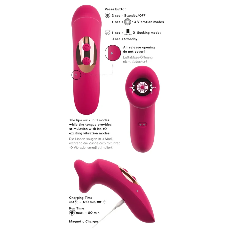 You2Toys Oral Fun - szívó és nyelves csiklóizgató (rózsaszín)