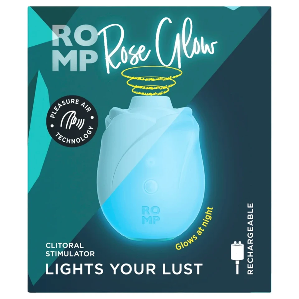 ROMP Rose Glow - léghullámos csiklóizgató (kék)