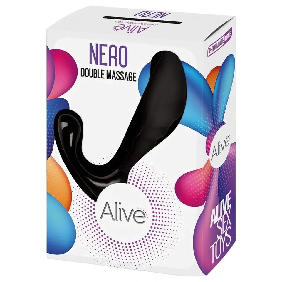 Alive Nero - akkus prosztatavibrátor (fekete) - 7 cm