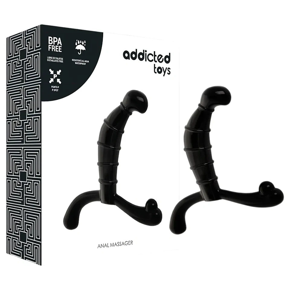 Addicted Toys - prosztata- és gátmasszírozó (fekete) - 11,3 cm