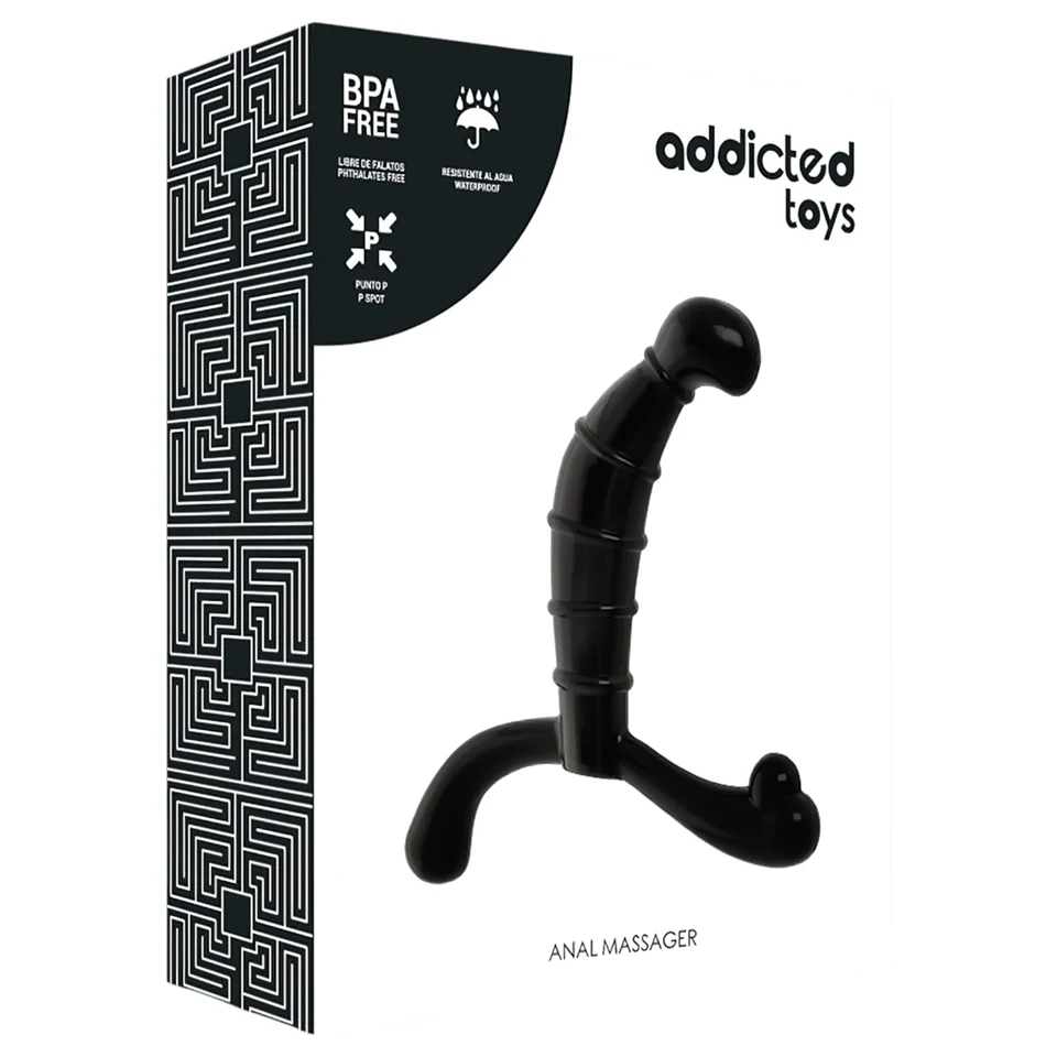 Addicted Toys - prosztata- és gátmasszírozó (fekete) - 11,3 cm