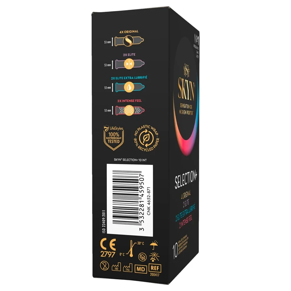 SKYN Selection+ - latexmentes óvszer válogatás (10 db)
