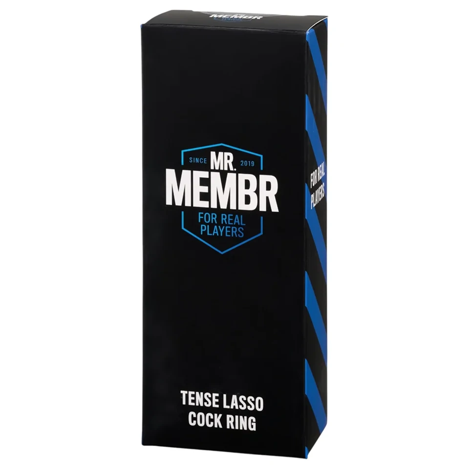 MR.MEMBR Tense - állítható lasszós péniszgyűrű (fekete)