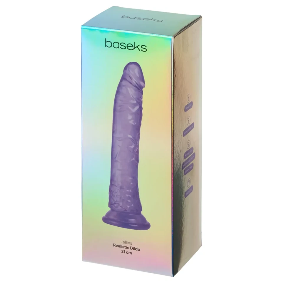 Baseks Jellies - tapadókorongos zselés dildó (lila)