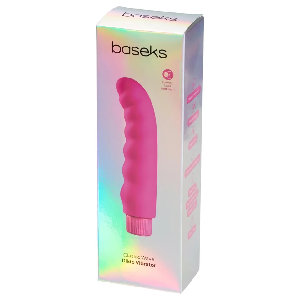 Baseks - hullámos vibrátor (rózsaszín) - 16 cm
