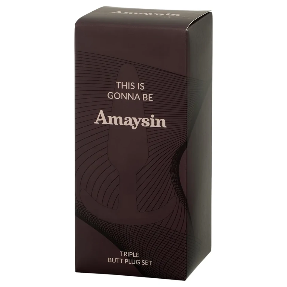 Amaysin - szilikon anál plug szett (fekete és zöld) - 3 db