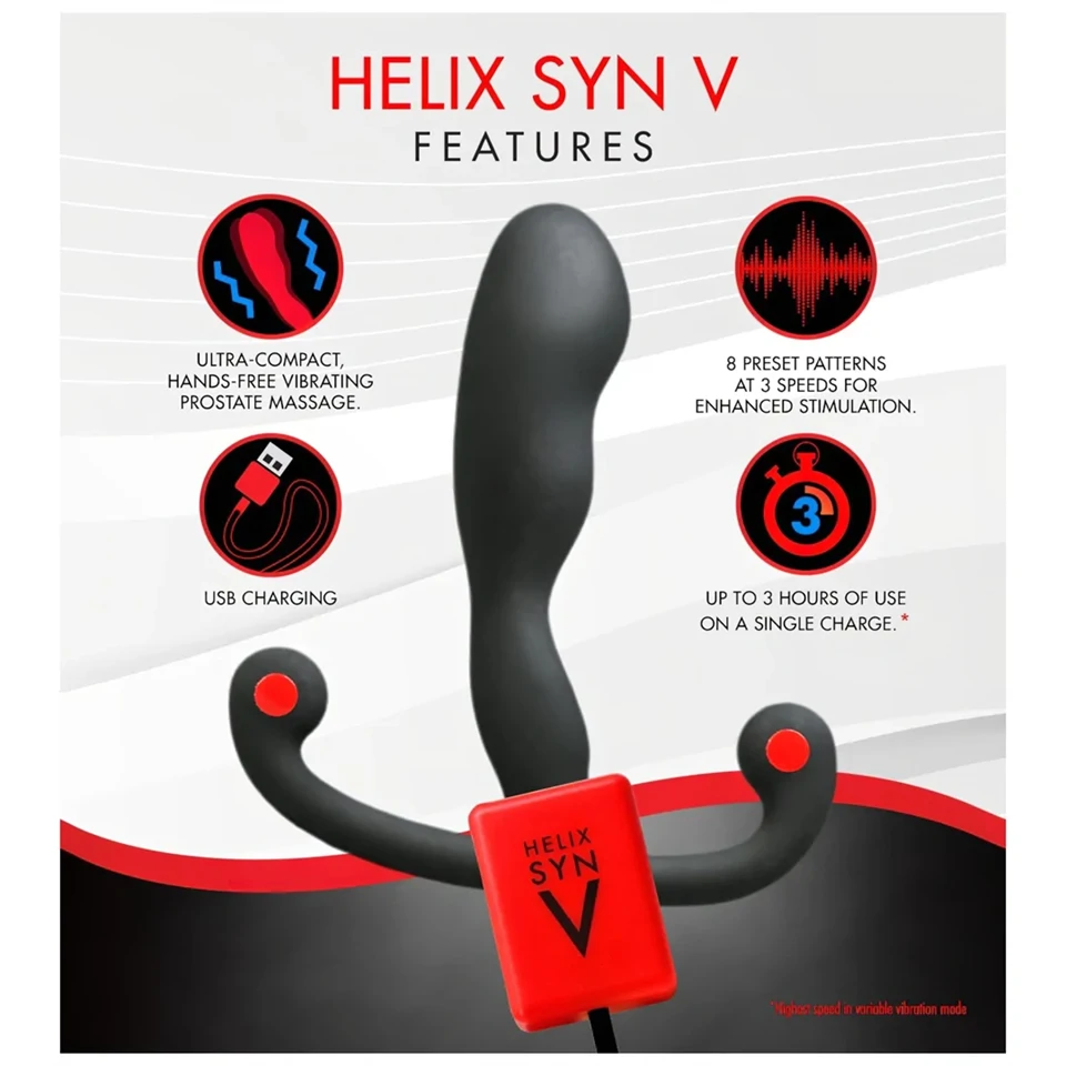 Aneros Helix Syn V - akkus prosztatavibrátor (fekete) - 12,7 cm