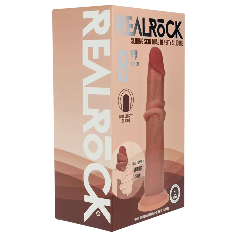 RealRock - dupla sűrűségű élethű dildó (napbarnított) - 20,5 cm