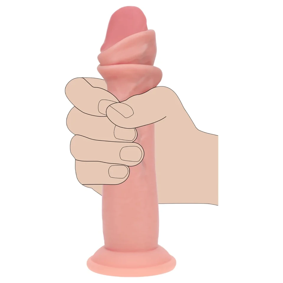 RealRock - dupla sűrűségű élethű dildó (testszínű) - 20,5 cm