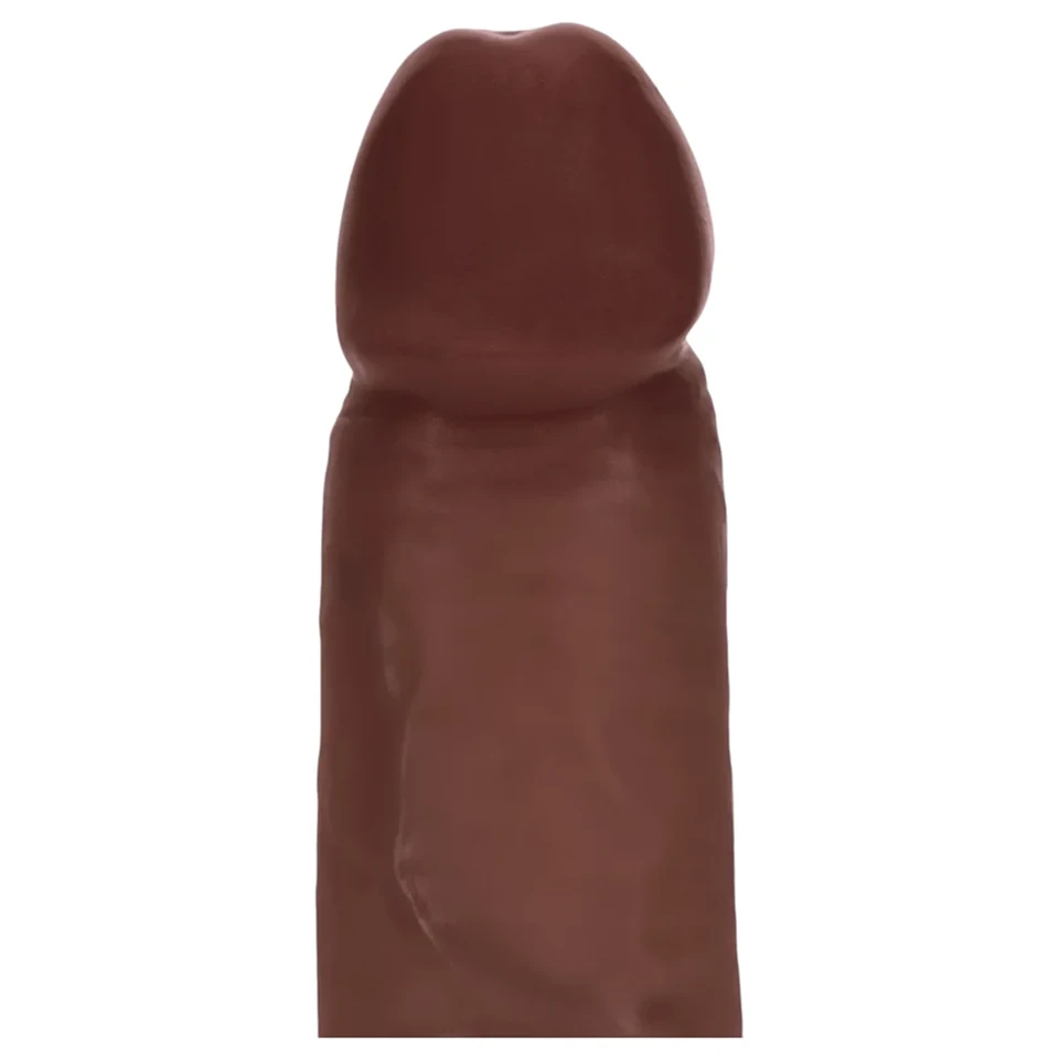 RealRock - dupla sűrűségű élethű dildó (barna) - 18,5 cm