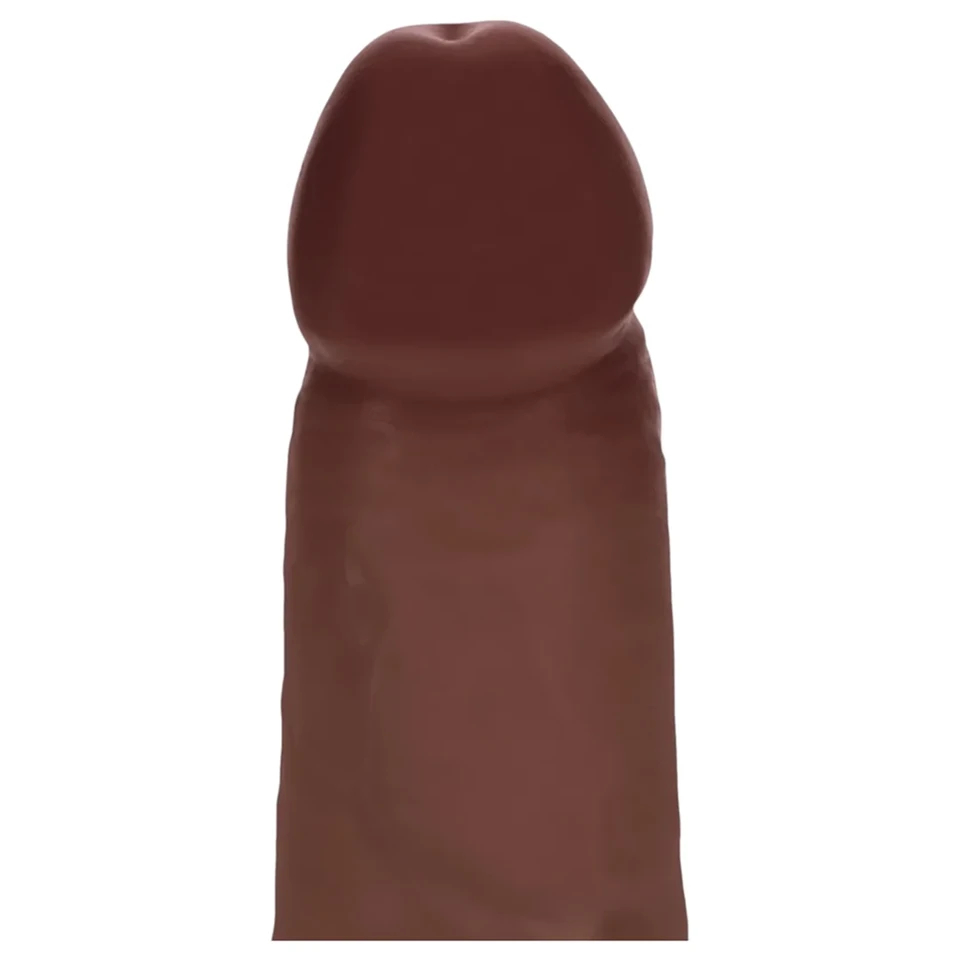 RealRock - dupla sűrűségű élethű dildó (barna) - 15,5 cm