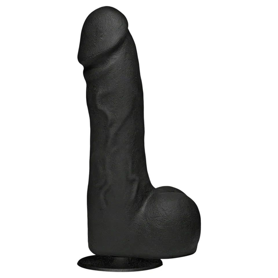 Doc Johnson The Perfect Cock - élethű dildó (fekete) - 19 cm