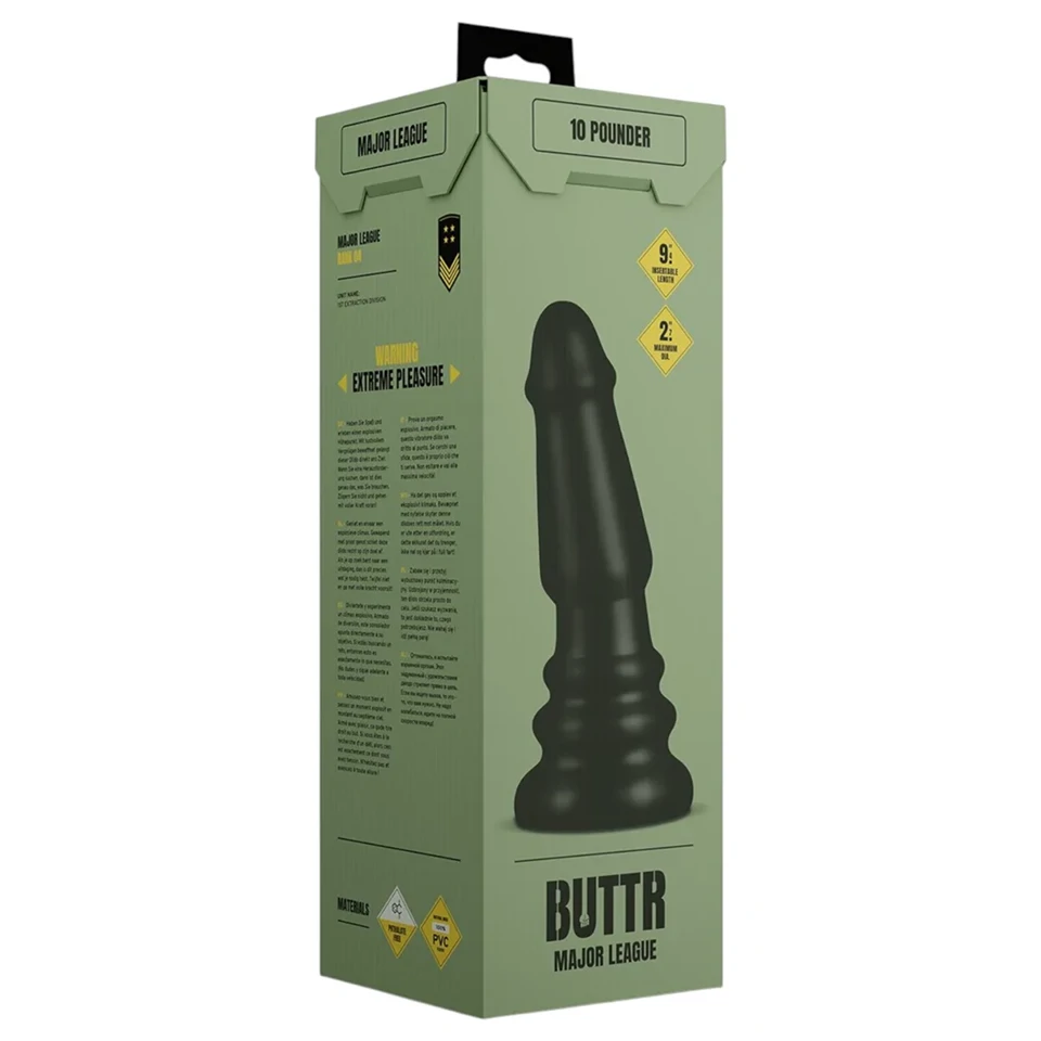 BUTTR Tactical II - óriás anál plug (fekete) - 26 cm