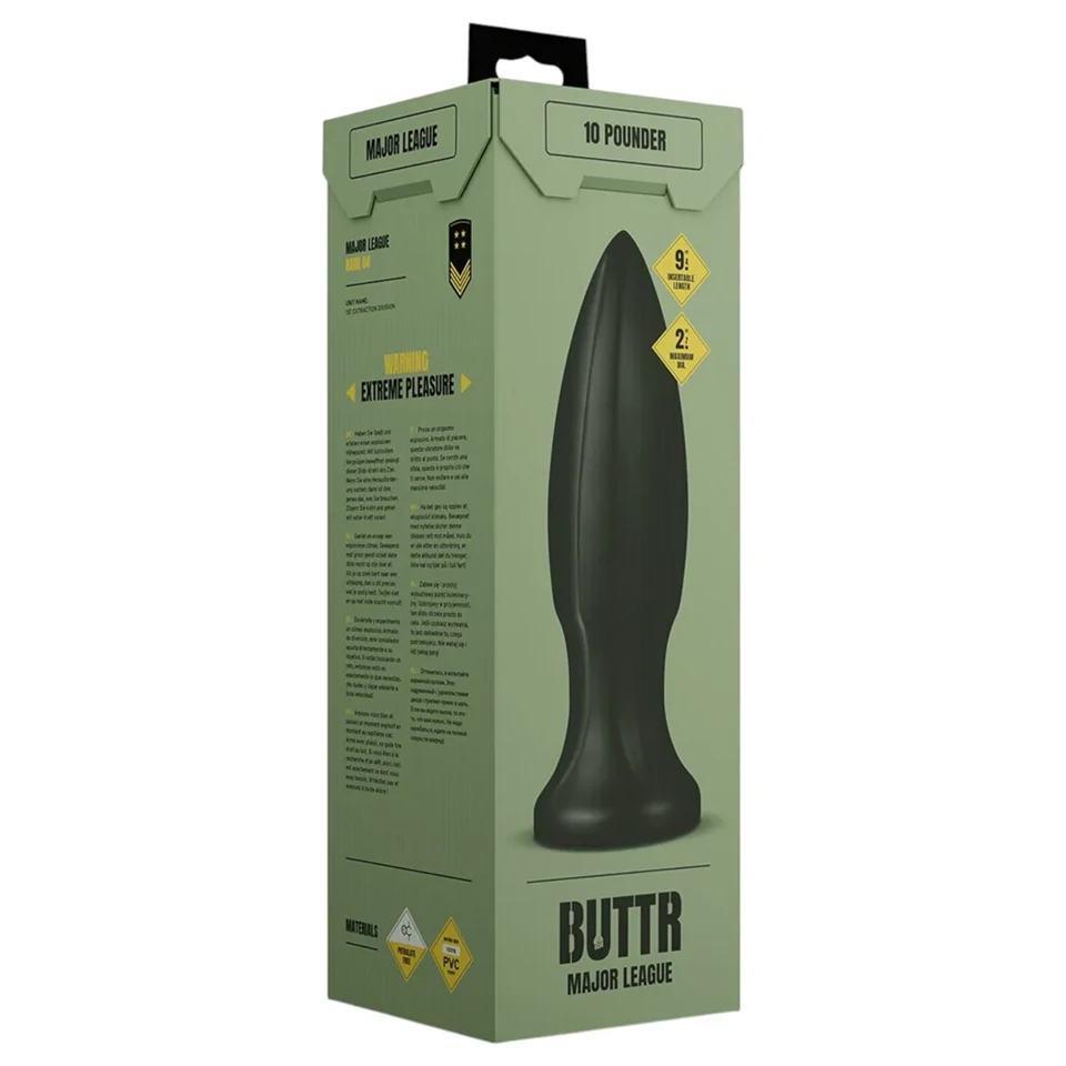 BUTTR Huge Explosive II - óriás anál plug (fekete) - 29 cm