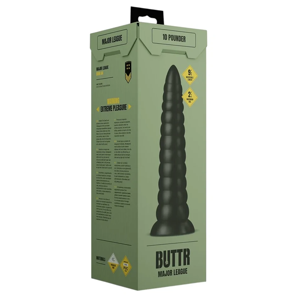 BUTTR Caterpiller - óriás anál plug (fekete) - 29 cm