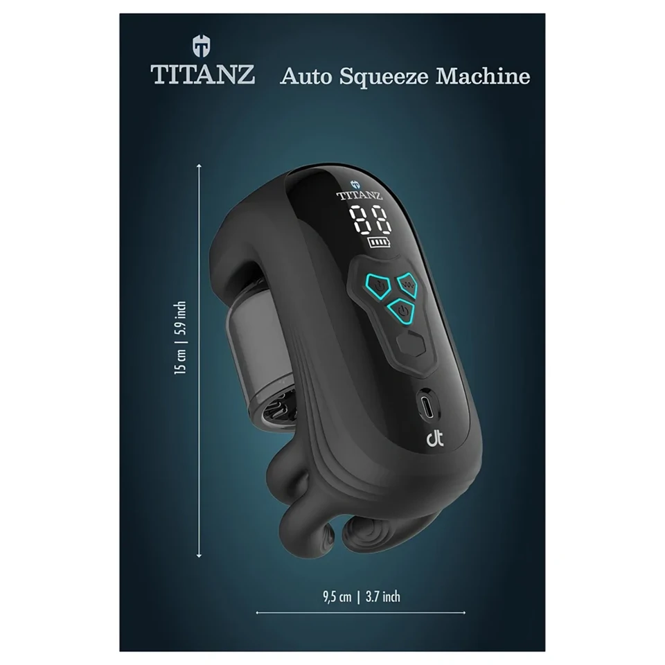 Titanz Auto Squeeze - automata maszturbátor (fekete)