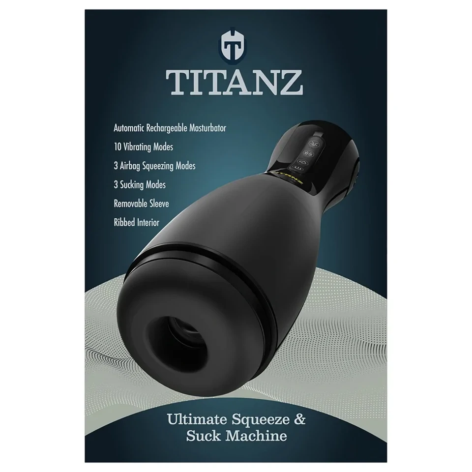 Titanz Ultimate Squeeze & Suck - automata maszturbátor (fekete)