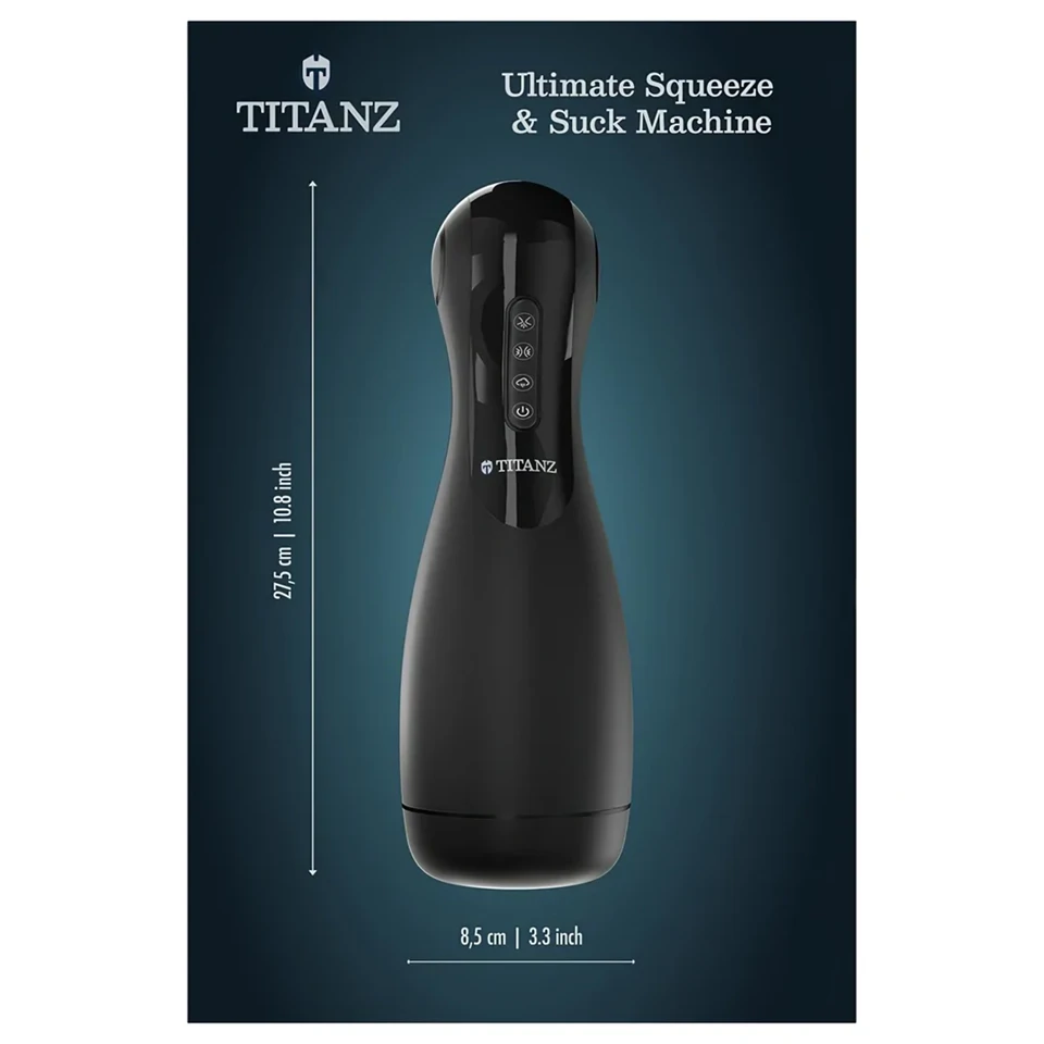 Titanz Ultimate Squeeze & Suck - automata maszturbátor (fekete)
