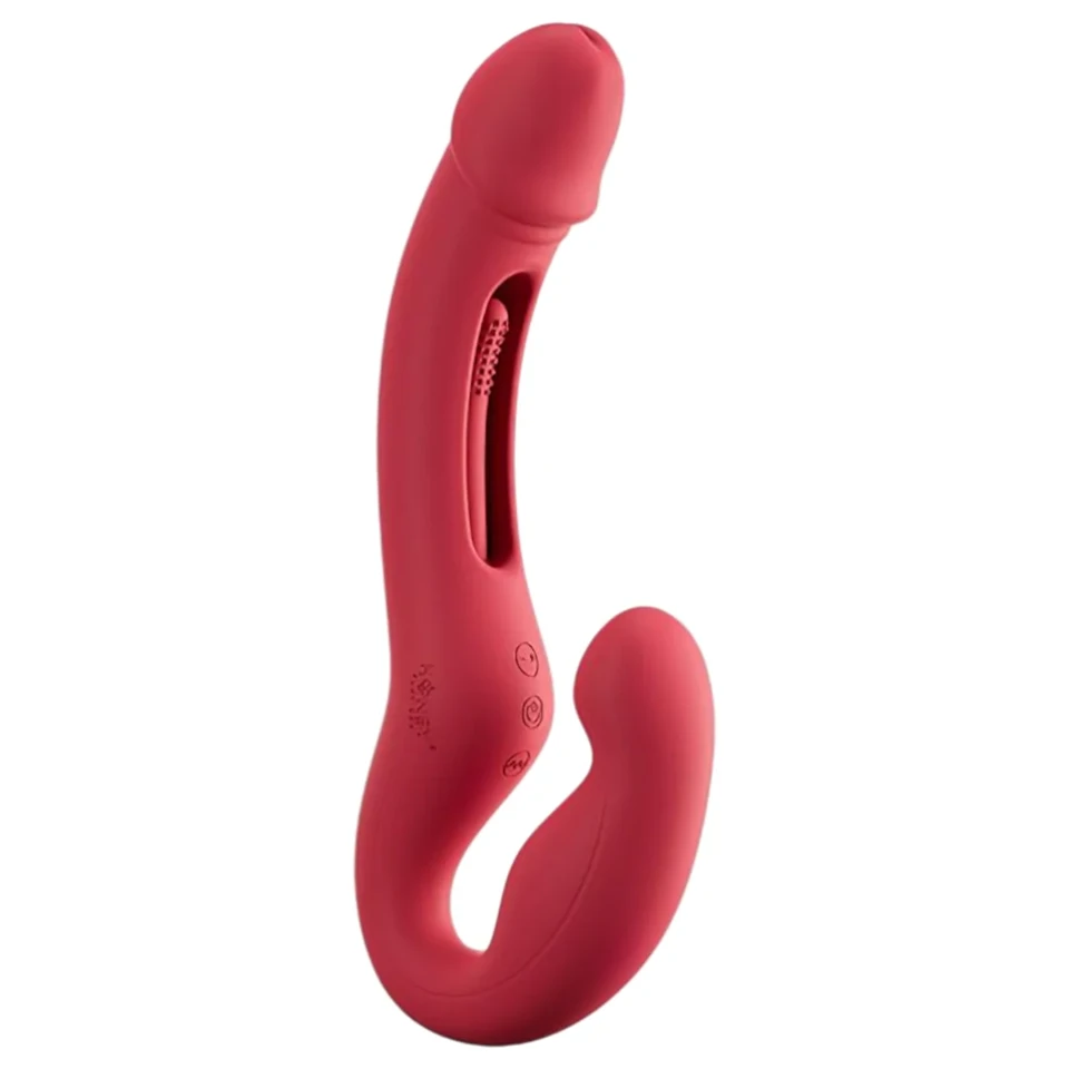 Honey Play Box Harmony Duo - App-vezérelt felcsatolható nyelves vibrátor (piros)
