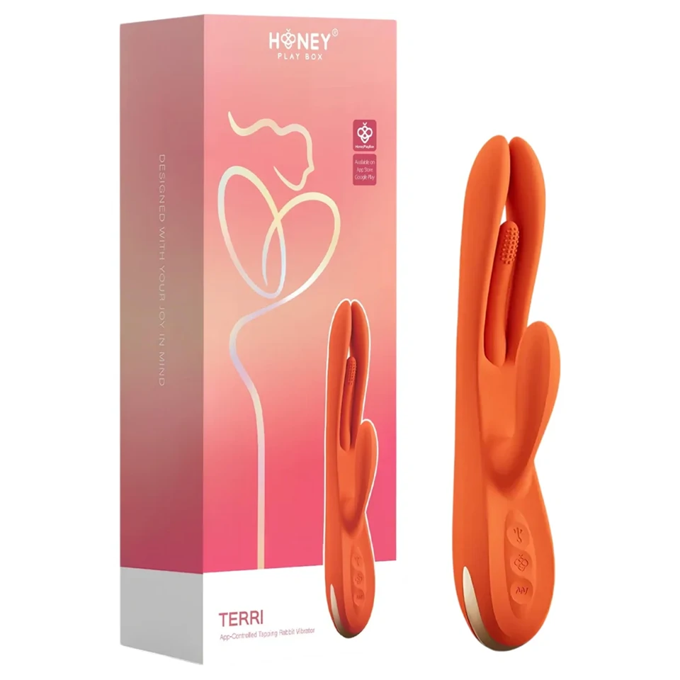 Honey Play Box Terri - App-vezérelt csiklókaros vibrátor (narancs)