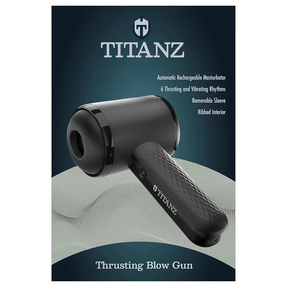 Titanz Thrusting Blow Gun - automata maszturbátor férfiaknak (fekete)