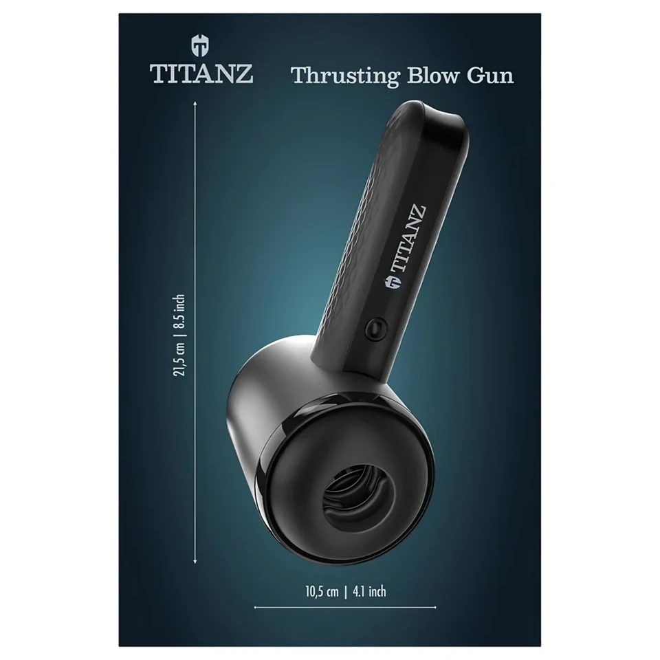 Titanz Thrusting Blow Gun - automata maszturbátor férfiaknak (fekete)