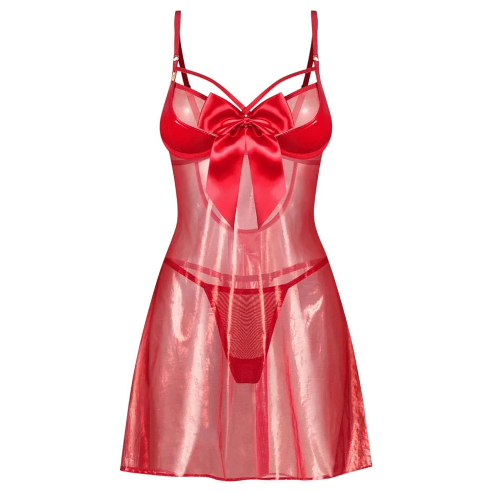 Obsessive Gifty - babydoll és tanga szett (piros)