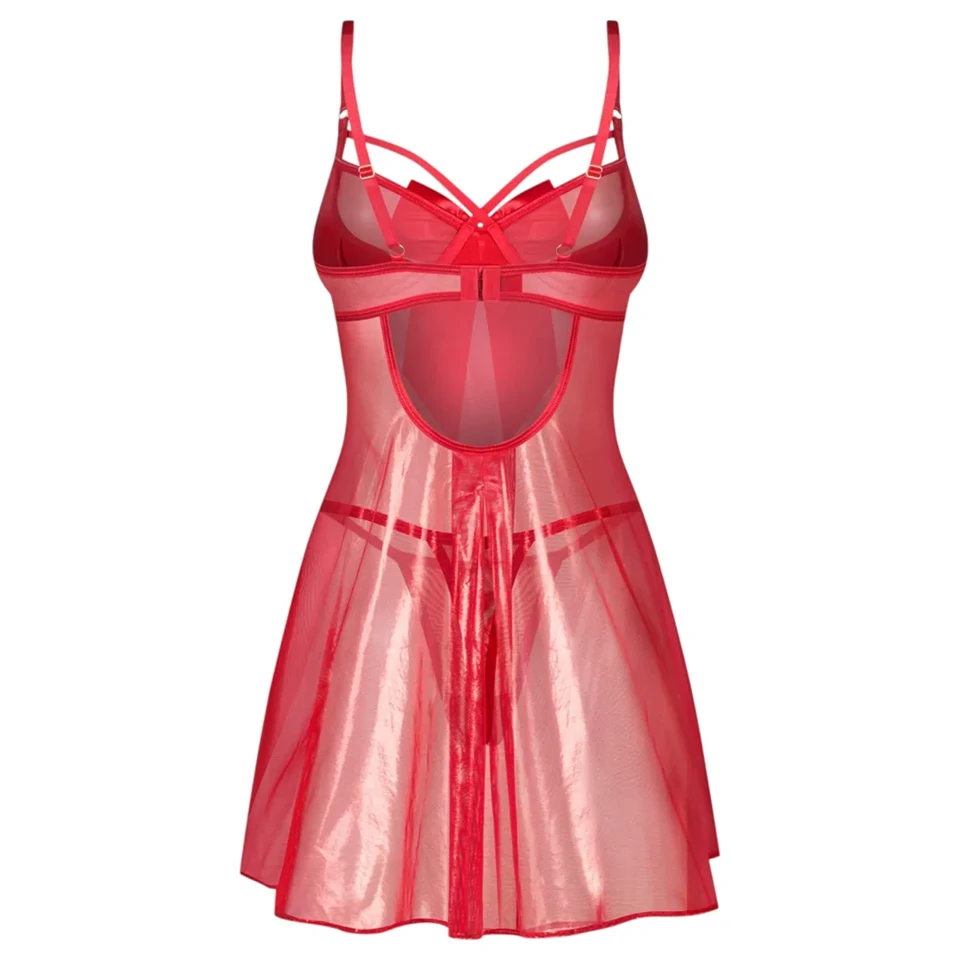 Obsessive Gifty - babydoll és tanga szett (piros)