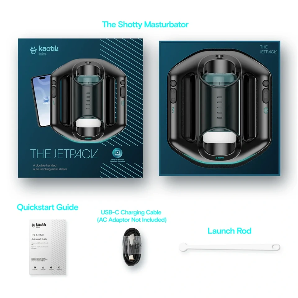Kaotik Labs Jetpack - kétkezes automata interaktív maszturbátor (fekete)