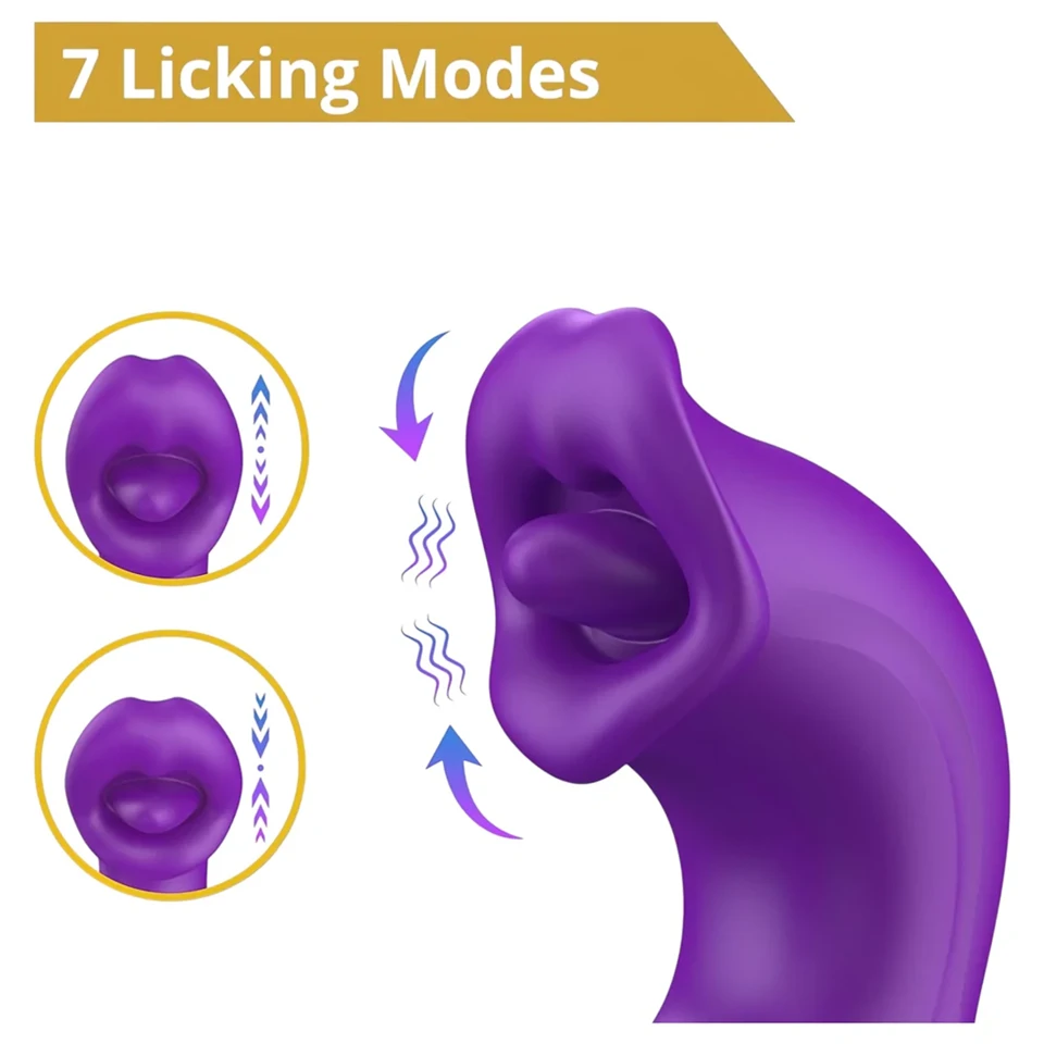 Erospace Sweet Play - nyelves csiklóizgató és bólogató G-pont vibrátor (lila)