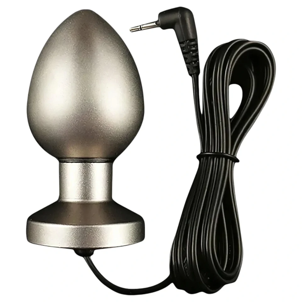DG-LAB Matte Steel - kétpólusú acél elektro análkúp (ezüst)
