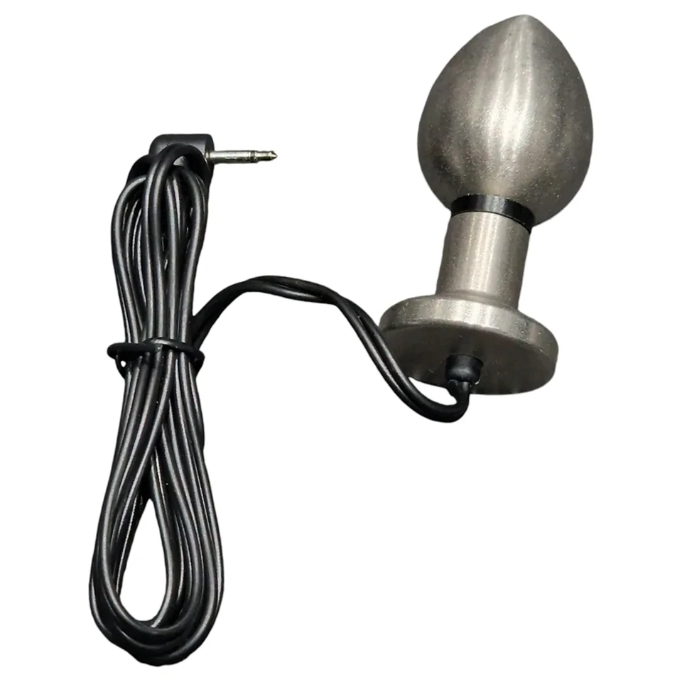 DG-LAB Matte Steel - kétpólusú acél elektro análkúp (ezüst)